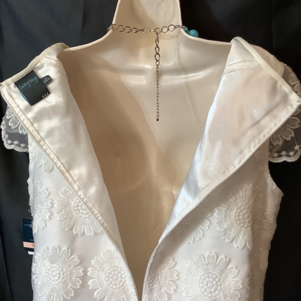 NWT‎ Gabby Skye white lace wedding formal casual dress sz. 10. Beautiful - Picture 7 of 13